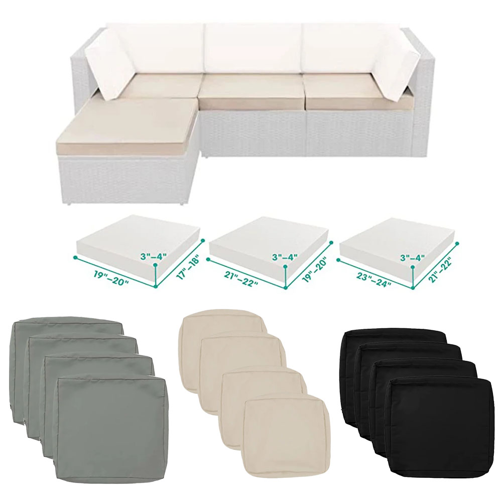 Outdoor Furniture Cushions 22 X 22 - 1-4 Set Sofa Cushion Outdoor Garden
