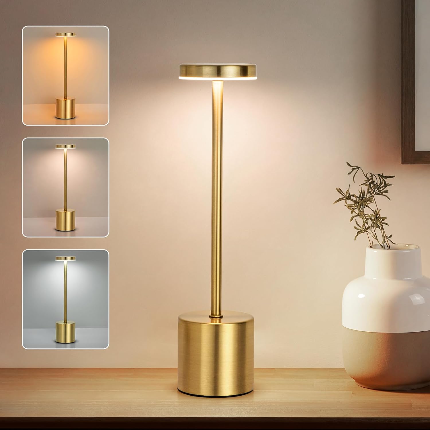 Outdoor Furniture Iron - Simple LED Rechargeable Touch Metal Table