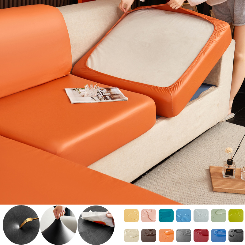Outdoor Furniture Cushions 22 X 22 - Stretch PU Leather Waterproof Sofa Cushion