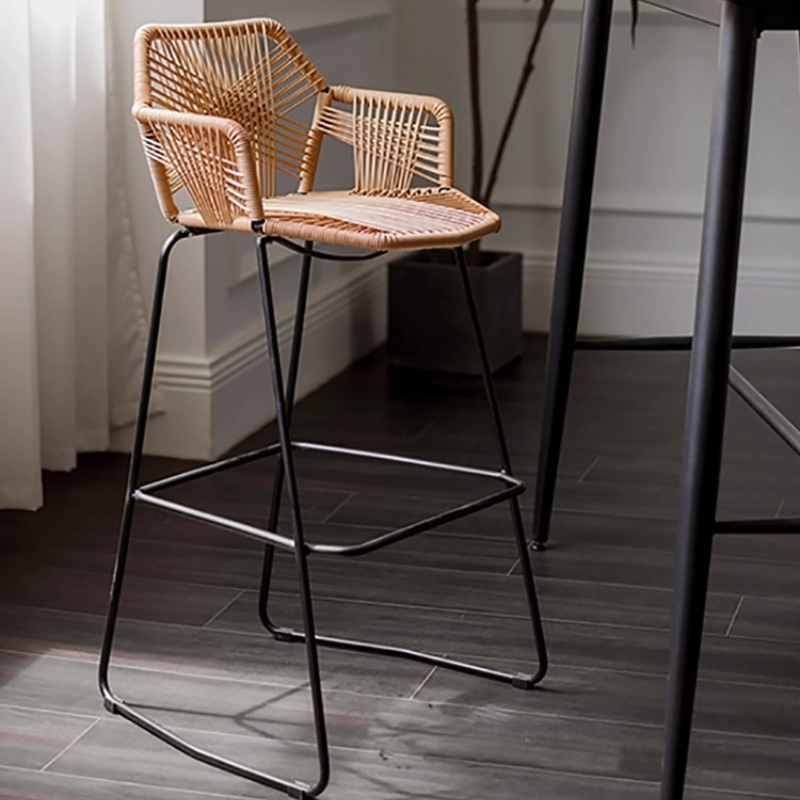Scandinavian Rattan Bar Stool  - Outdoor Furniture Iron 评论和价格