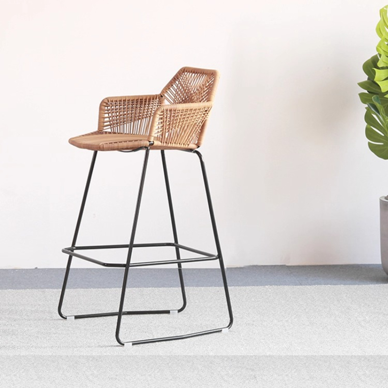 Scandinavian Rattan Bar Stool  - Outdoor Furniture Iron 评论和价格