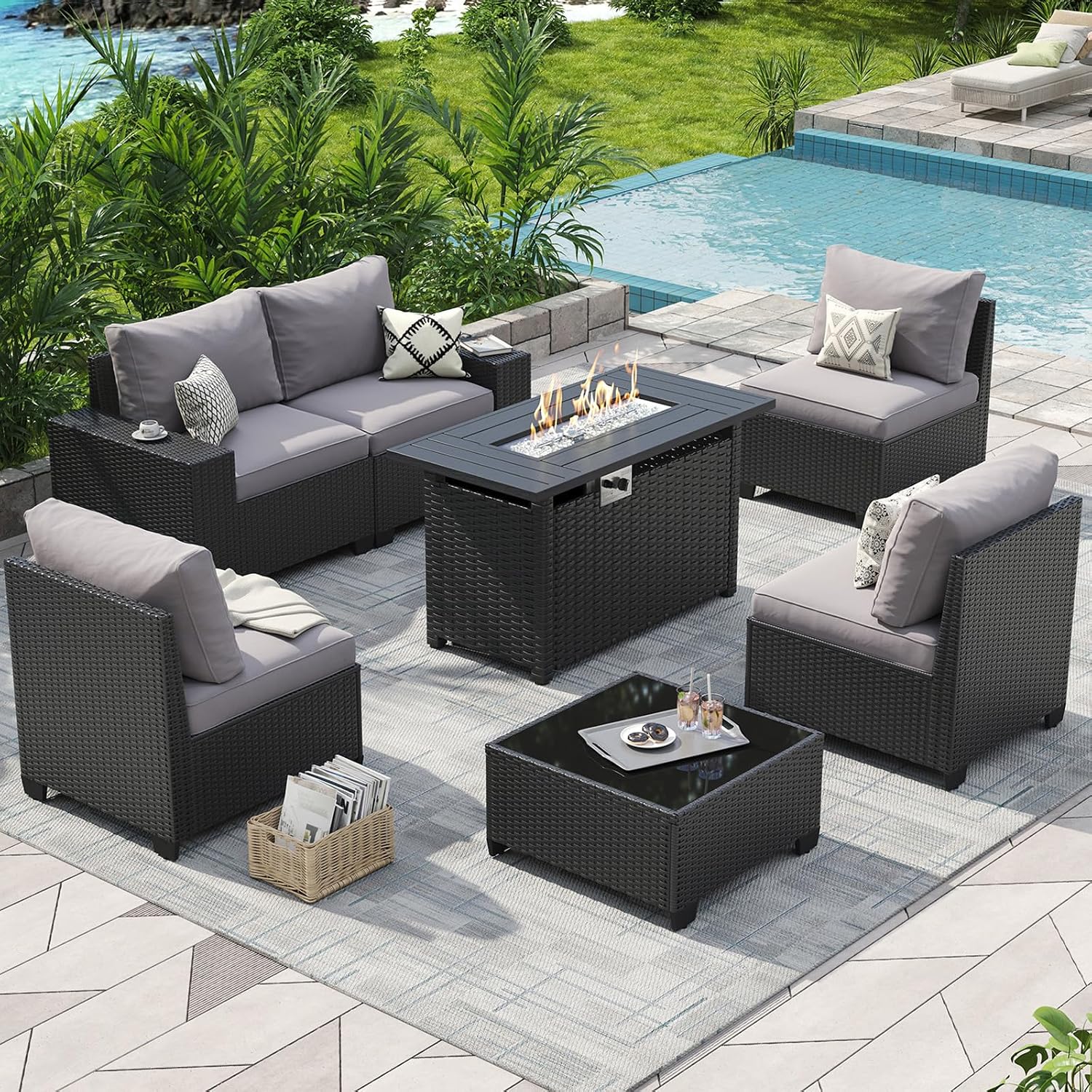 Outdoor Patio Furniture Set 44 - Outdoor Furniture Fire Table 评论和价格