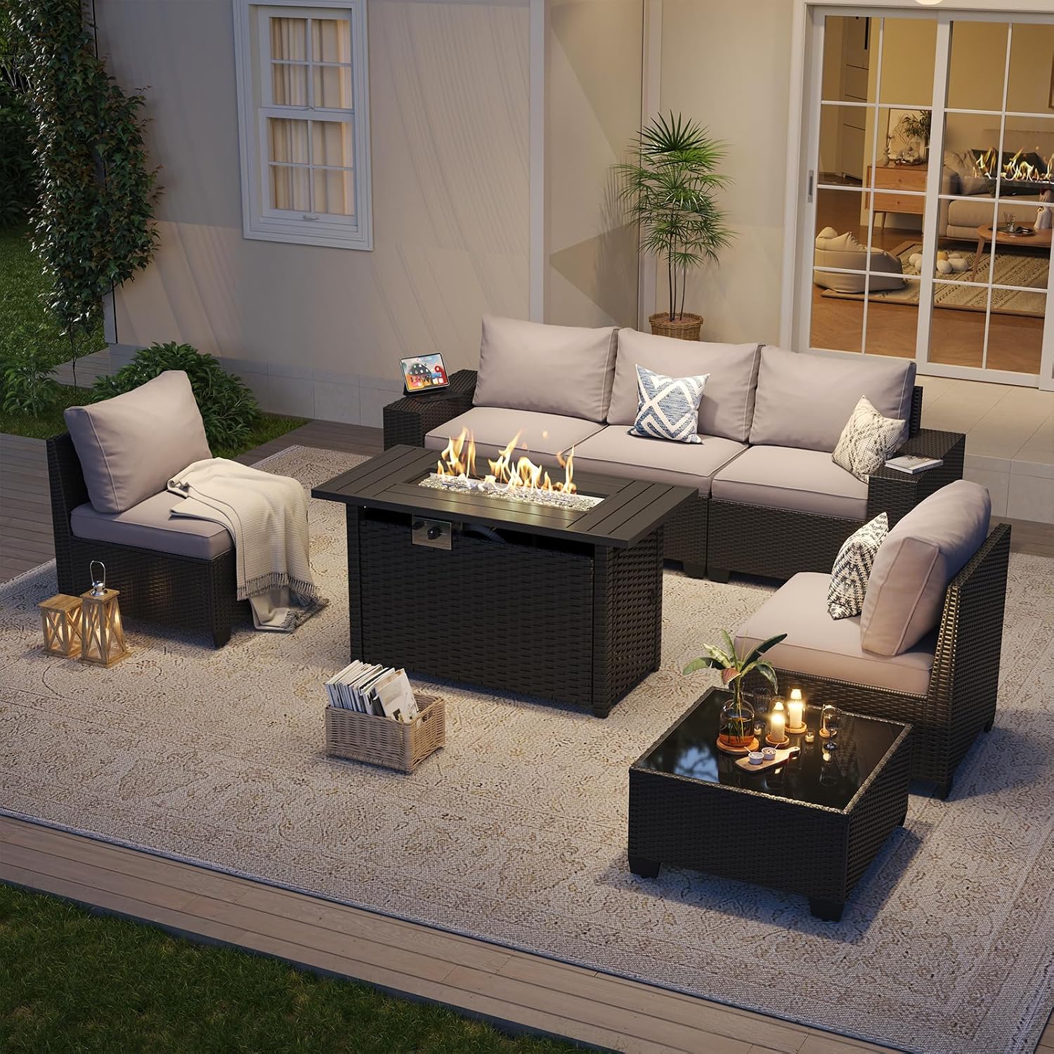 Outdoor Patio Furniture Set 44 - Outdoor Furniture Fire Table 评论和价格