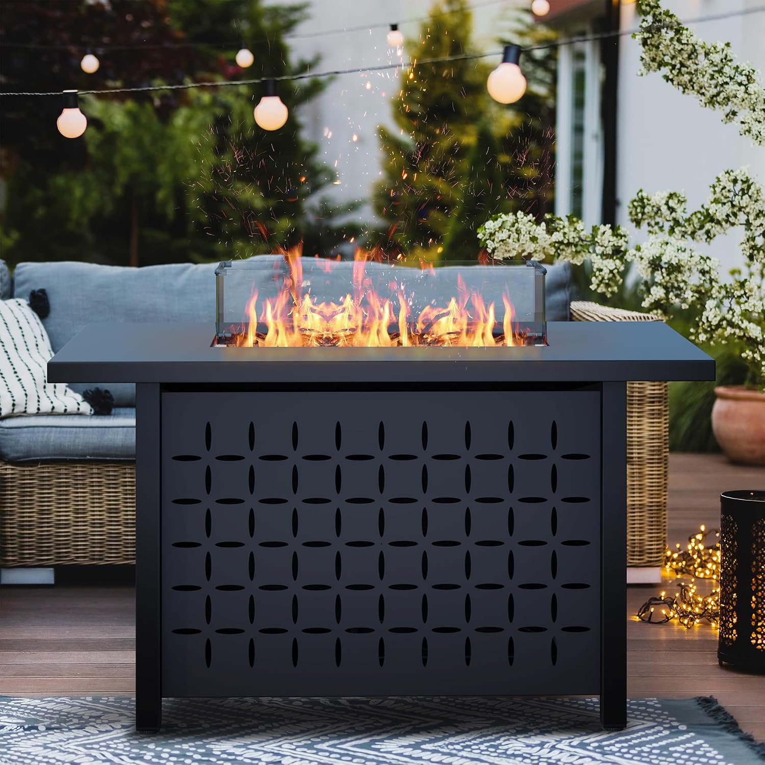 8-Piece Patio Furniture Set wi - Outdoor Furniture Fire Table 评论和价格