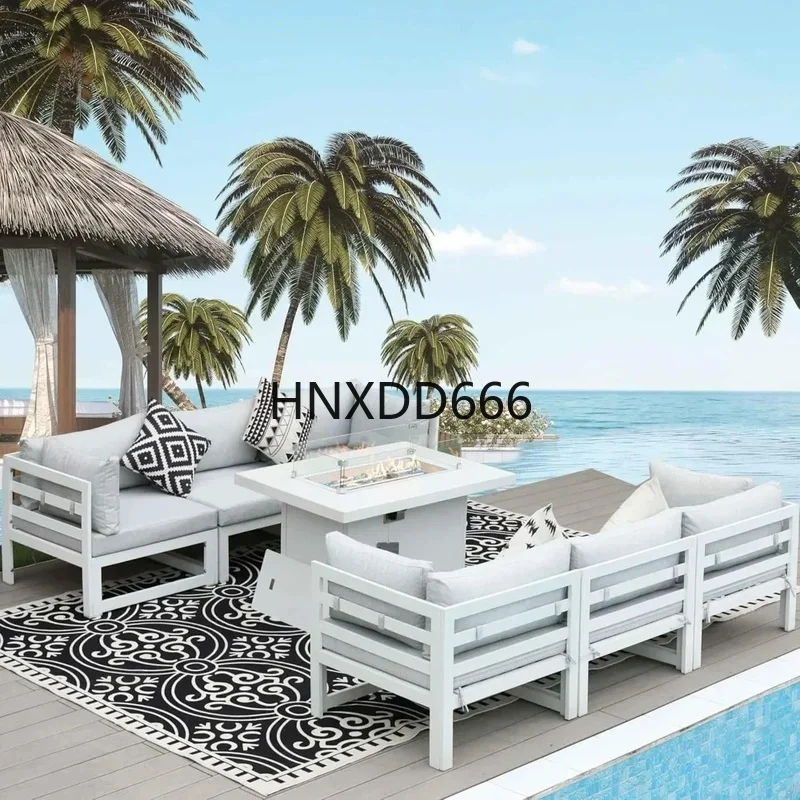 7-Piece Aluminum Outdoor Patio - Outdoor Furniture Fire Table 评论和价格