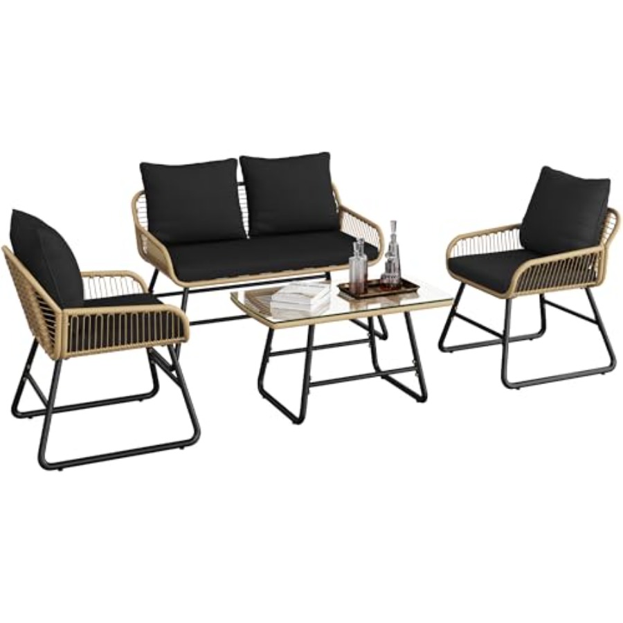 Patio Furniture Set, Outdoor W - Outdoor Furniture Loveseat 评论和价格