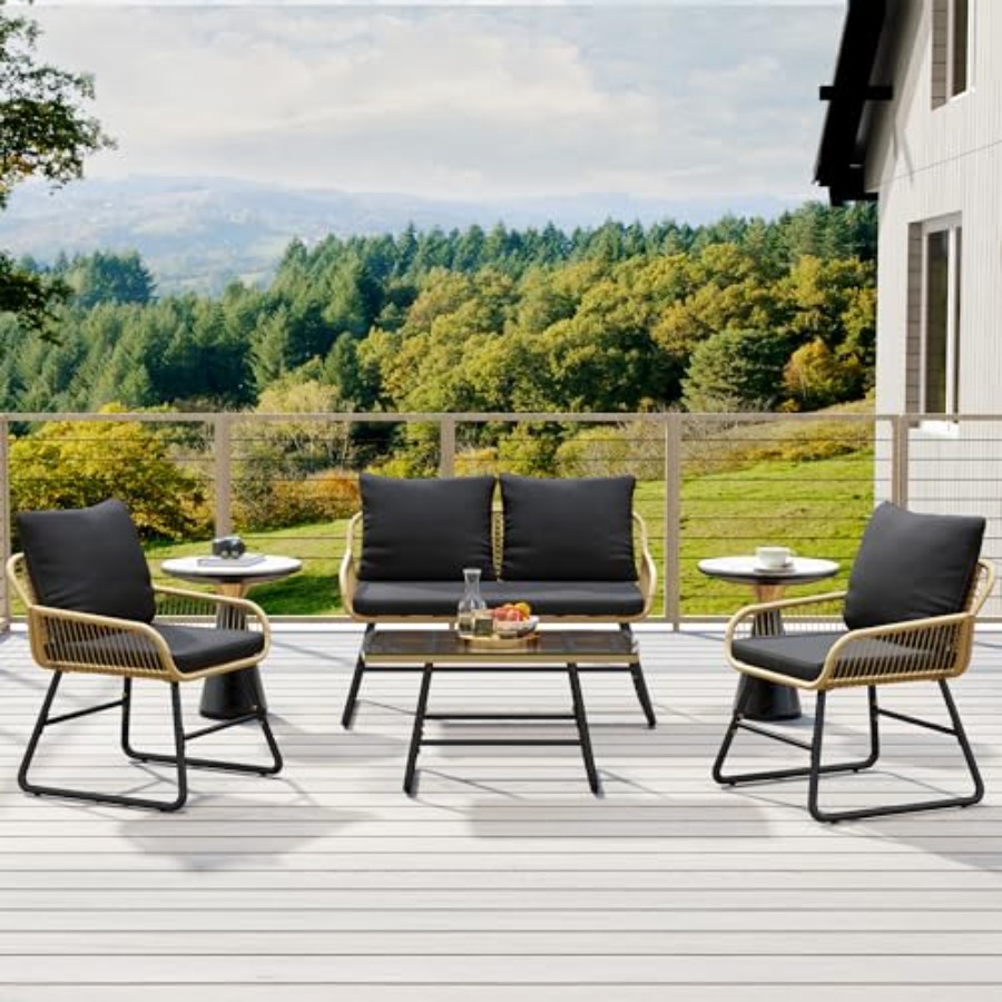 Patio Furniture Set, Outdoor W - Outdoor Furniture Loveseat 评论和价格