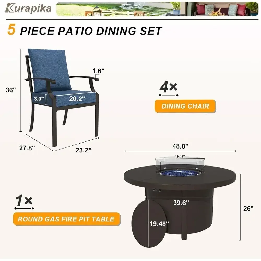 5-Piece Outdoor Patio Furnitur - Outdoor Furniture Fire Table 评论和价格