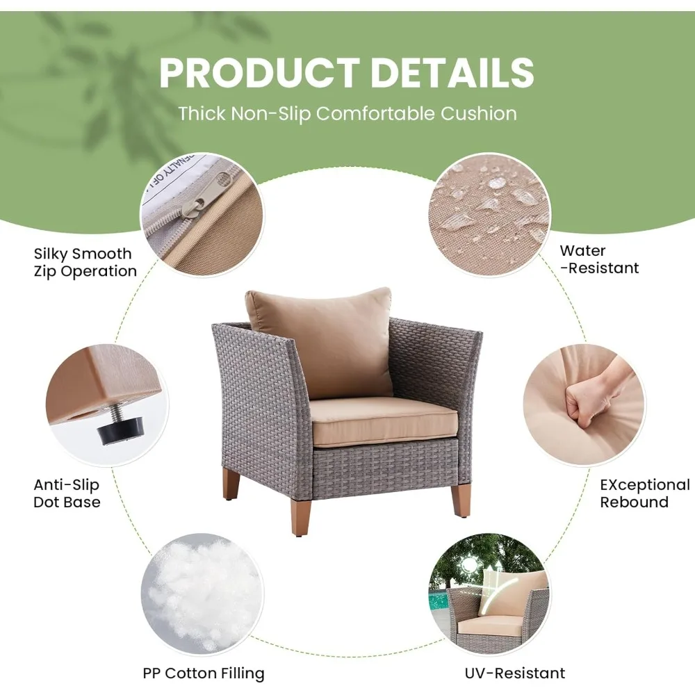 5-Piece Patio Furniture Set, O - Outdoor Furniture Loveseat 评论和价格