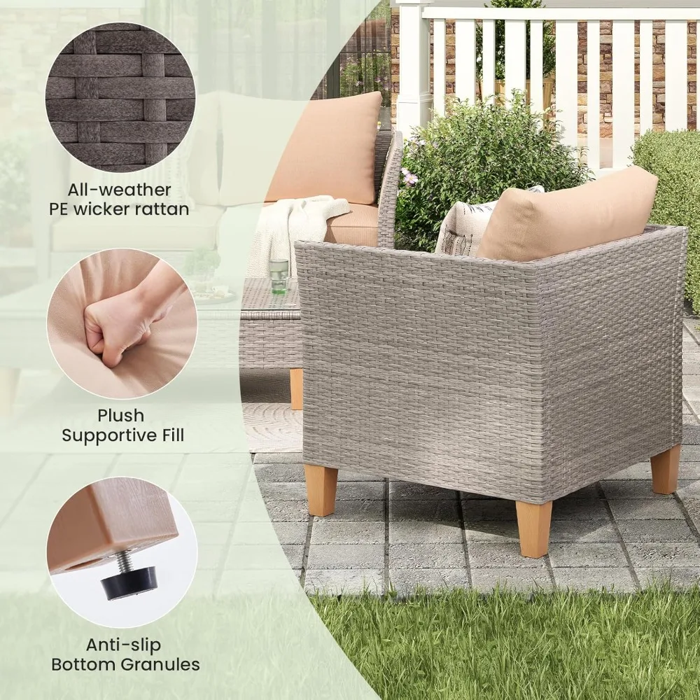 5-Piece Patio Furniture Set, O - Outdoor Furniture Loveseat 评论和价格
