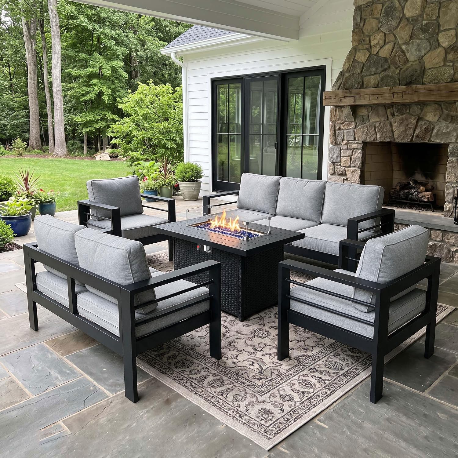Outdoor Aluminum Furniture Set - Outdoor Furniture Fire Table 评论和价格