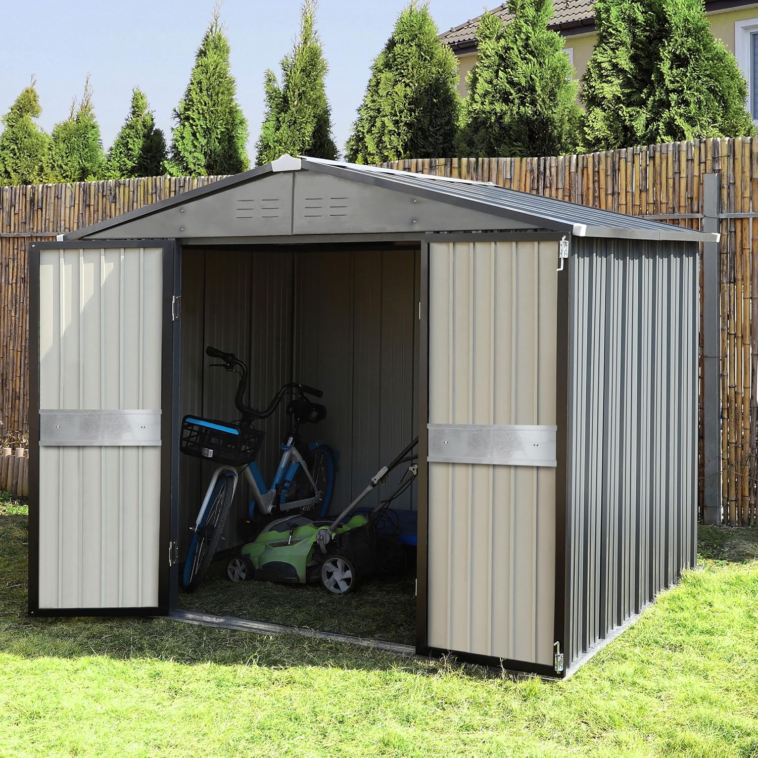 10' x 10' Outdoor Storage Shed - Outdoor Furniture Metal 评论和价格