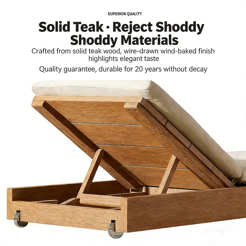 Outdoor Teak Wood Chaise Loung - Outdoor Furniture Cushions 评论和价格