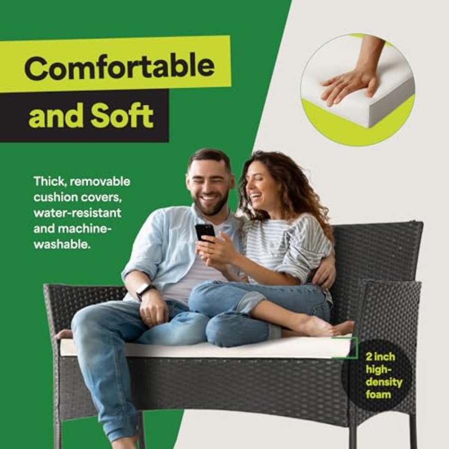 4-Piece Outdoor Patio Furnitur - Outdoor Furniture Loveseat 评论和价格