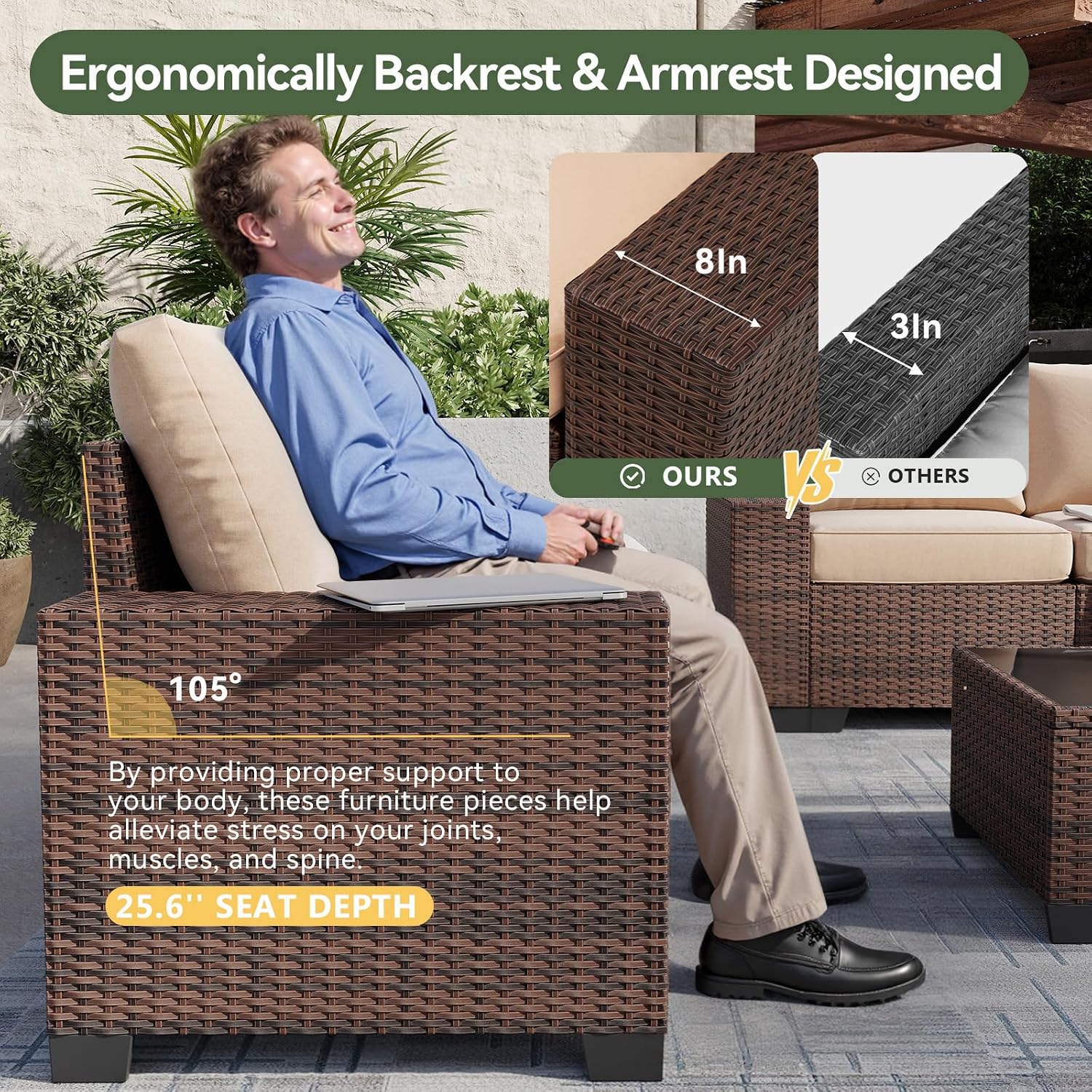 7 Piece Patio Furniture Set wi - Outdoor Furniture Fire Table 评论和价格