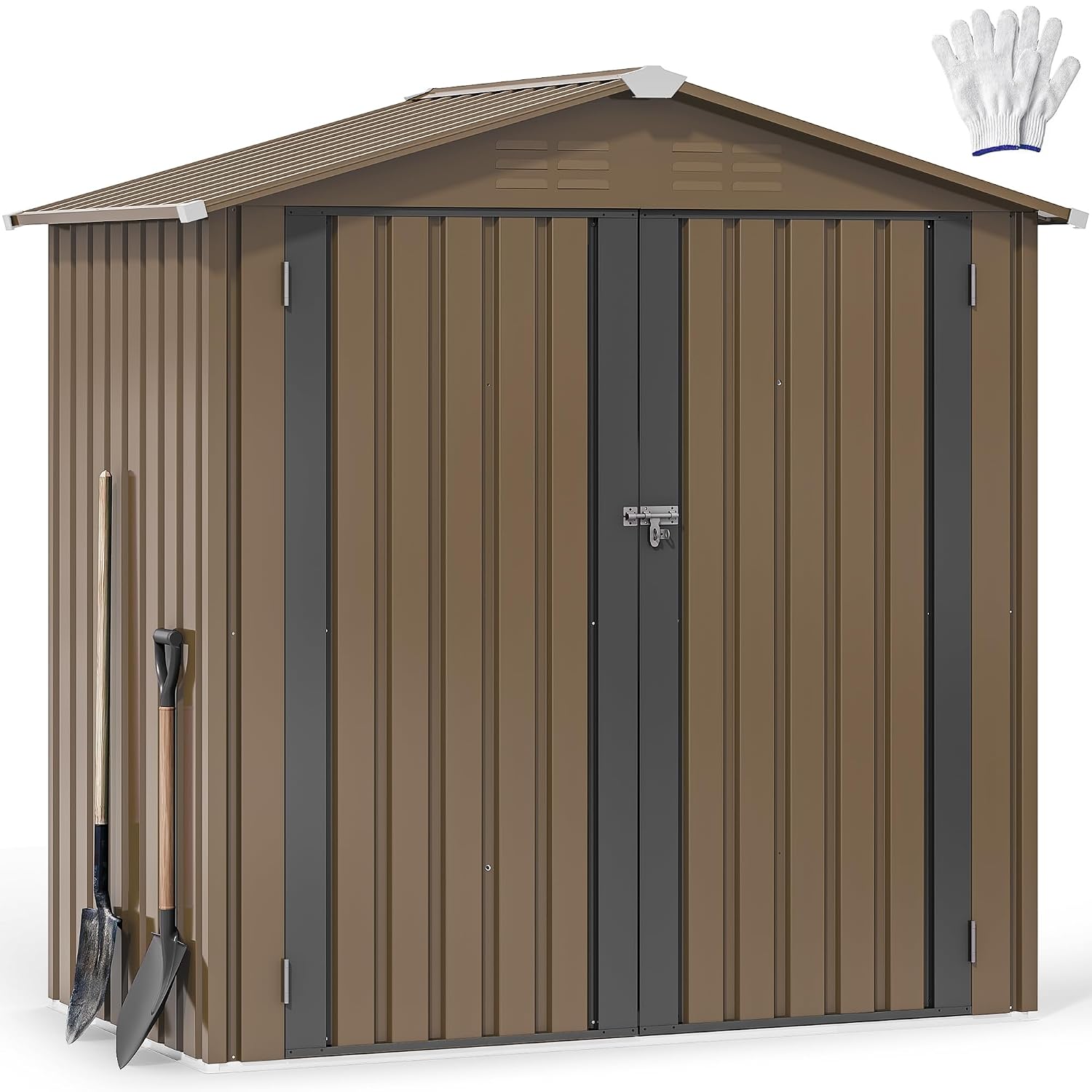 6x4ft Metal Outdoor Storage Sh - Outdoor Furniture Metal 评论和价格