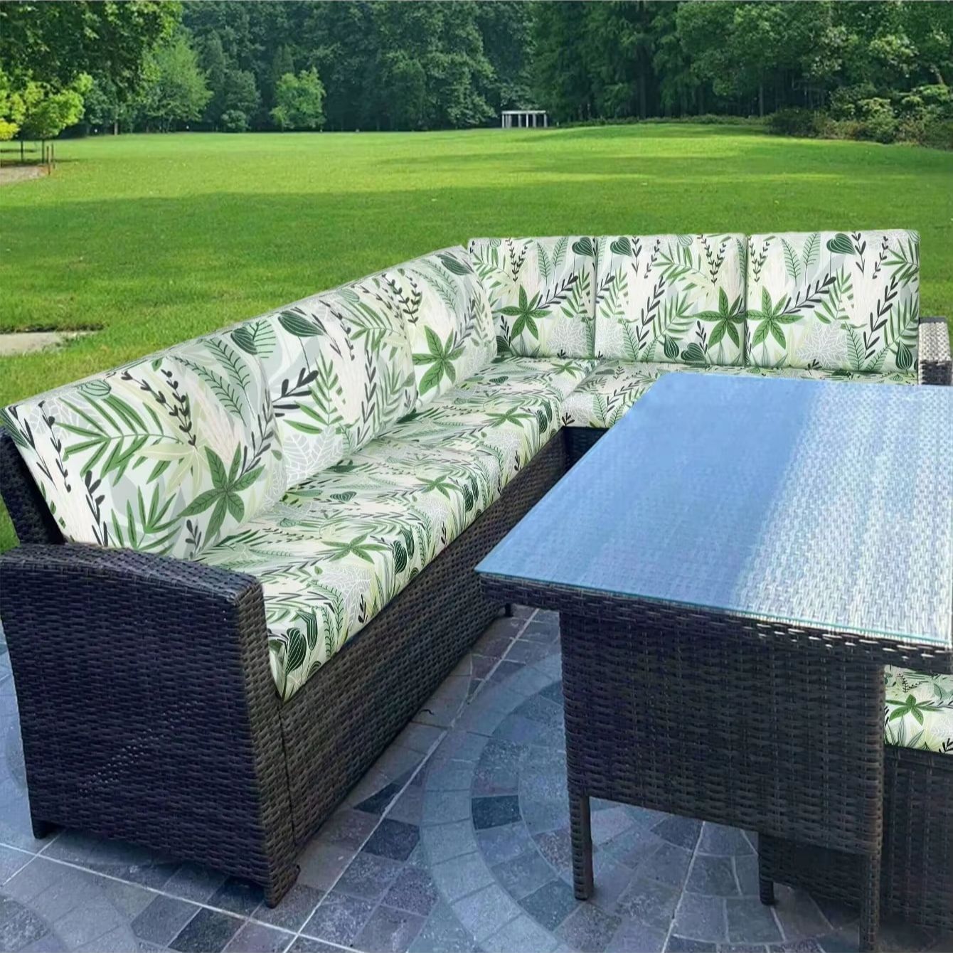 Outdoor Tropical Print Sofa Cu - Outdoor Furniture Cushions 22 X 22 评论和价格