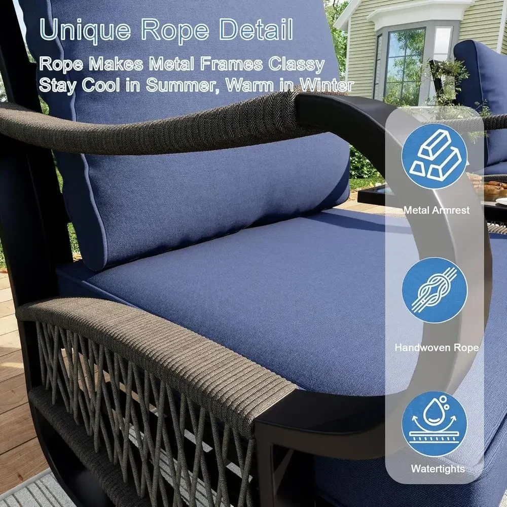 4-Piece Outdoor Metal Patio Fu - Outdoor Furniture Loveseat 评论和价格