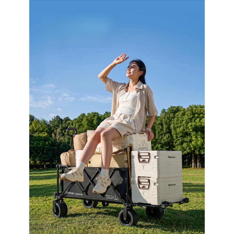 Folding Camping Wagon Cart Out - Outdoor Furniture Metal 评论和价格