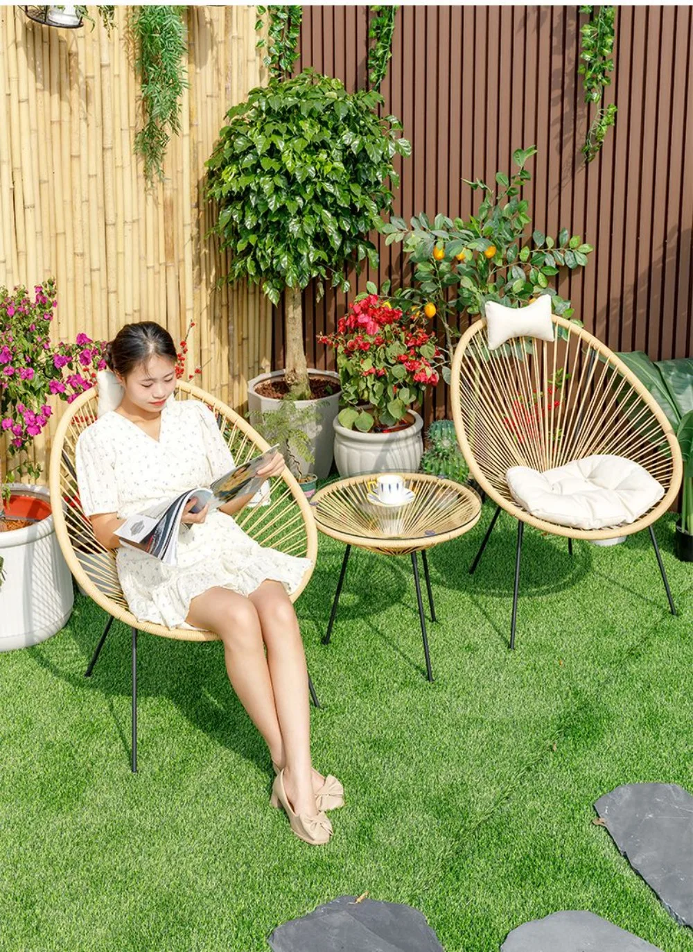 Nordic Dining Chairs for Kitch - Outdoor Furniture Iron 评论和价格