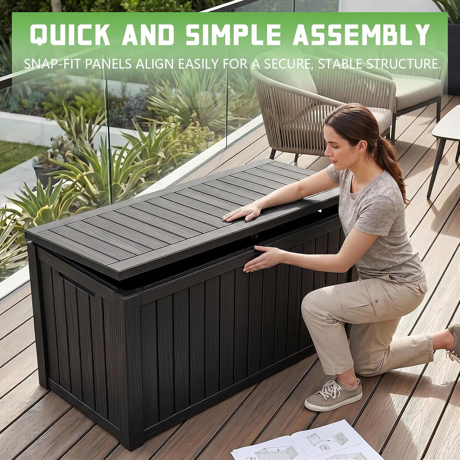200 Gallon Lockable Resin Deck - Outdoor Furniture Cushions 评论和价格