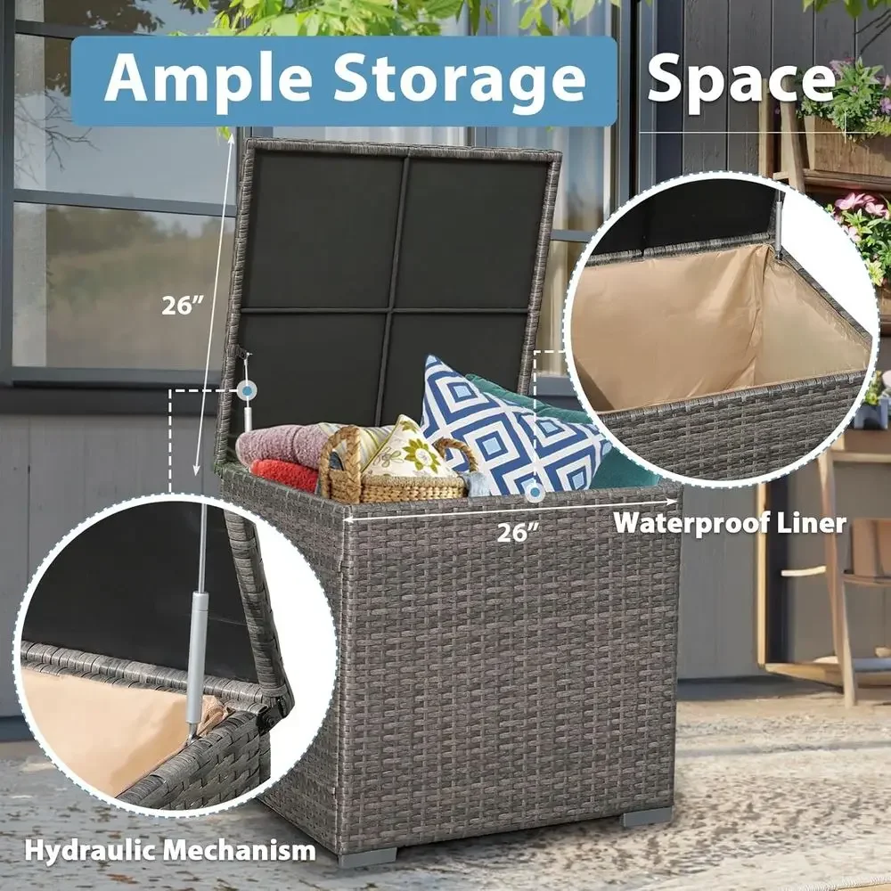 8-Piece Patio Furniture Set wi - Outdoor Furniture Fire Table 评论和价格