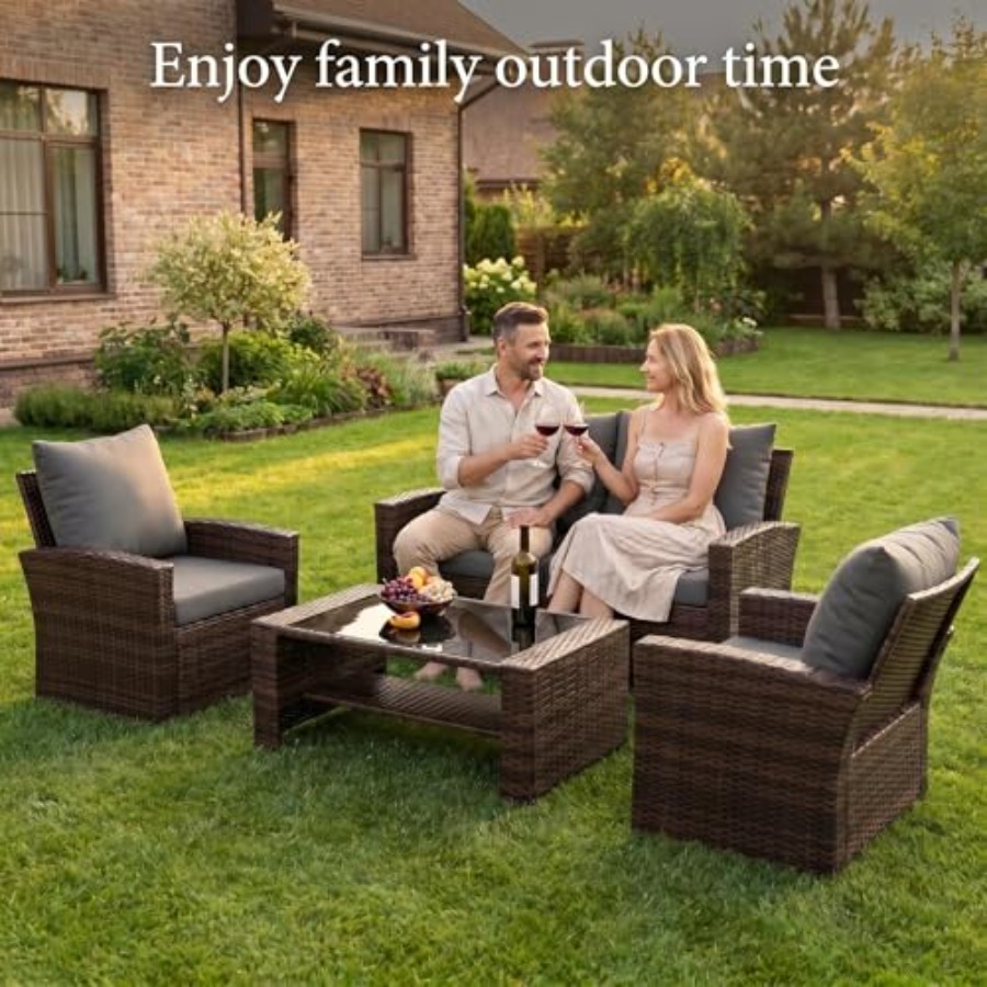 Patio Furniture Set, Outdoor F - Outdoor Furniture Loveseat 评论和价格