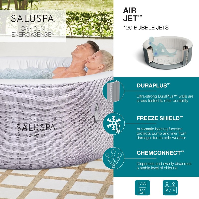 Bestway SaluSpa Cancun 2-4 Per - Inflatable Hot Tub 评论和价格