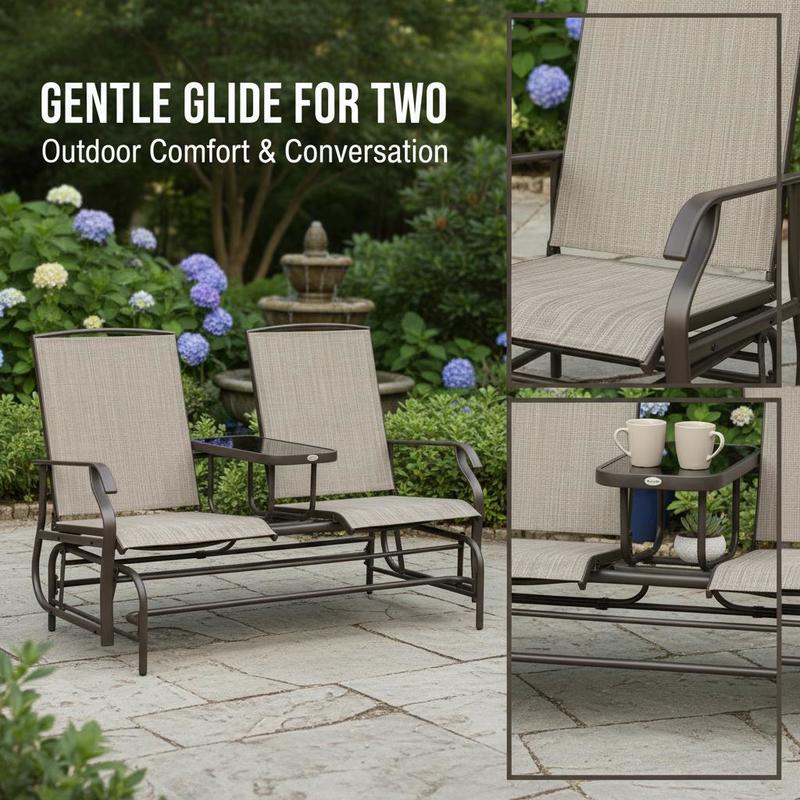 Patio Glider Rocking Chair 2 P - Outdoor Furniture Loveseat 评论和价格