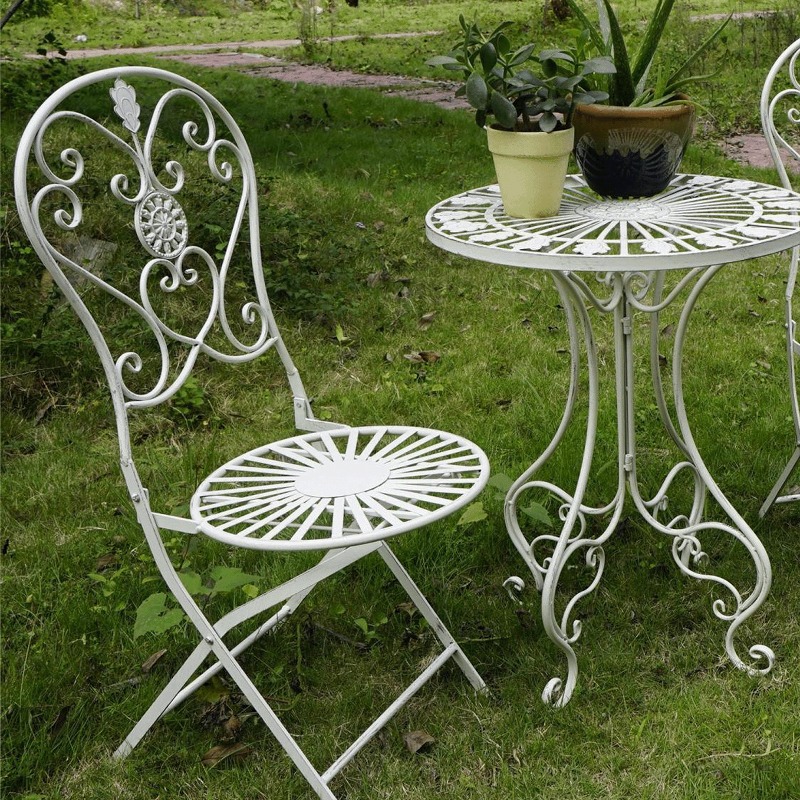 French Vintage Iron Table and  - Outdoor Furniture Iron 评论和价格