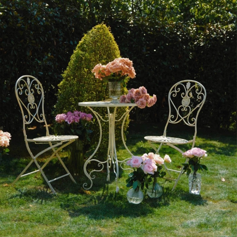 French Vintage Iron Table and  - Outdoor Furniture Iron 评论和价格