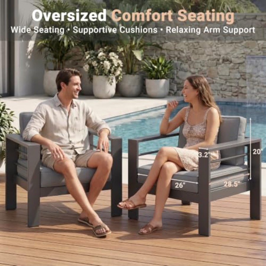 Aluminum Outdoor Loveseat with - Outdoor Furniture Loveseat 评论和价格