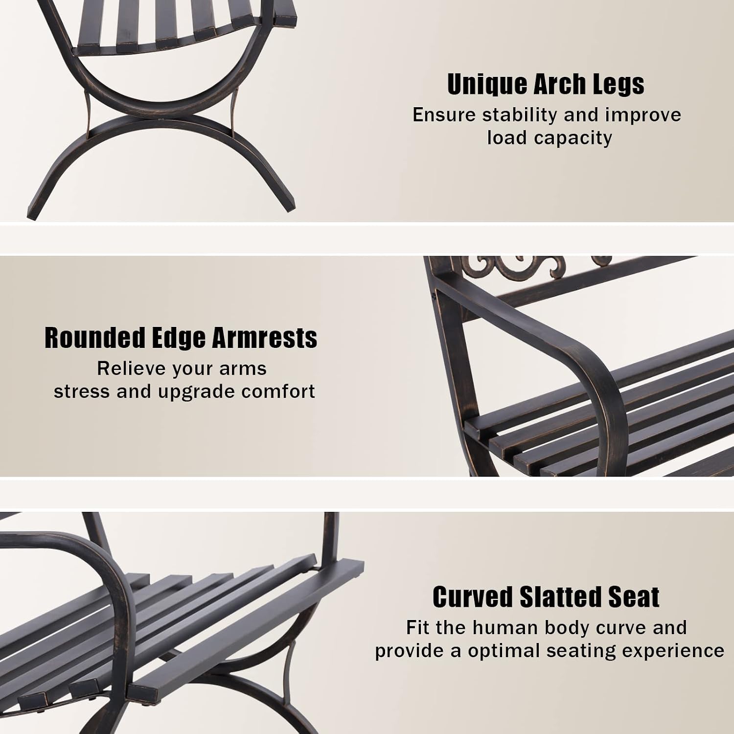 Bronze 50 Inch Outdoor Garden  - Outdoor Furniture Iron 评论和价格