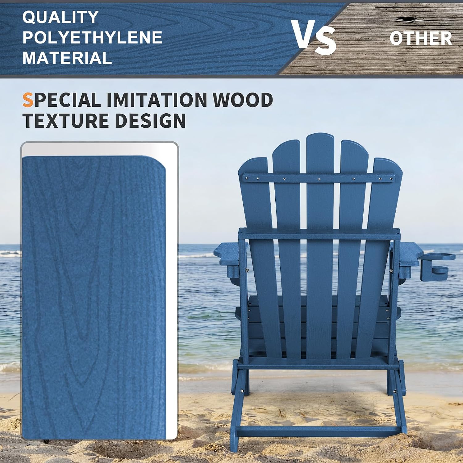 Oversized Folding Adirondack C - Outdoor Furniture Easy To Clean 评论和价格