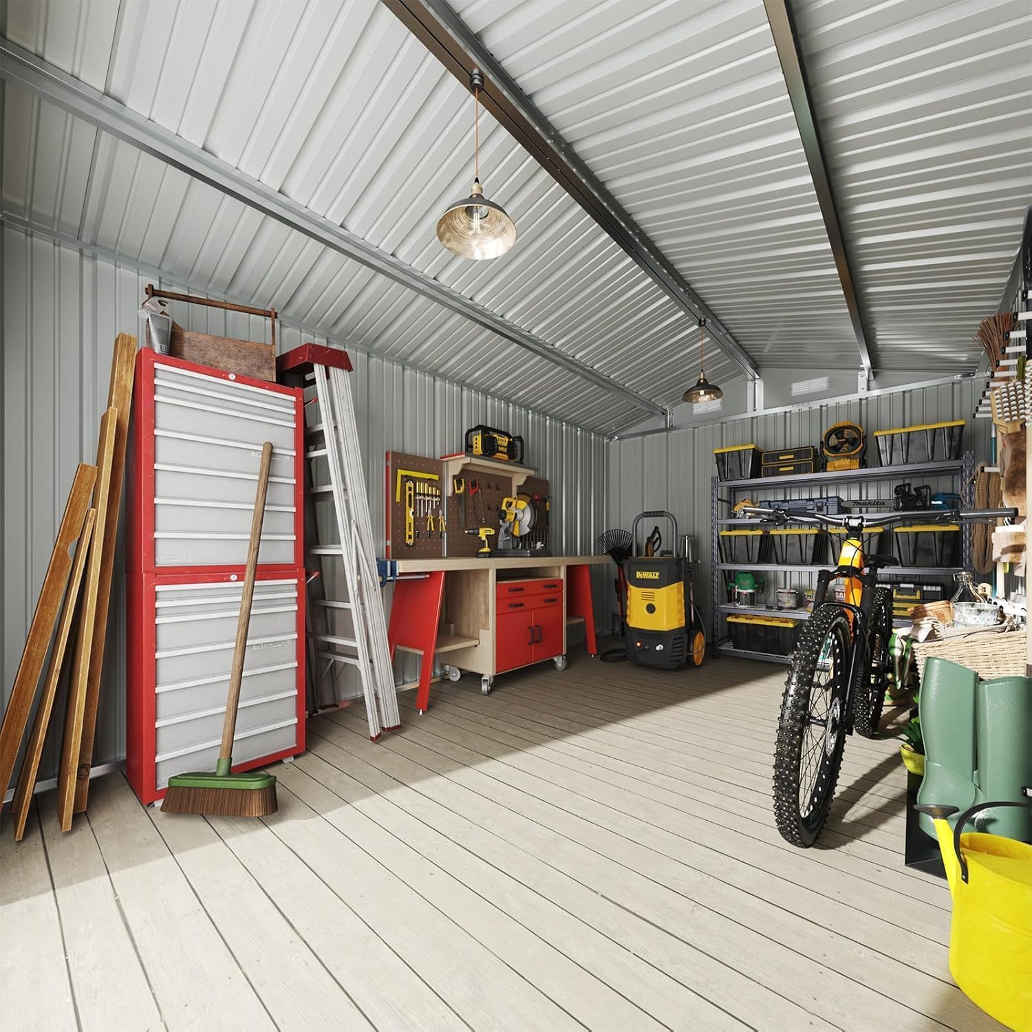 12 x 10FT Outdoor Storage Shed - Outdoor Furniture Metal 评论和价格