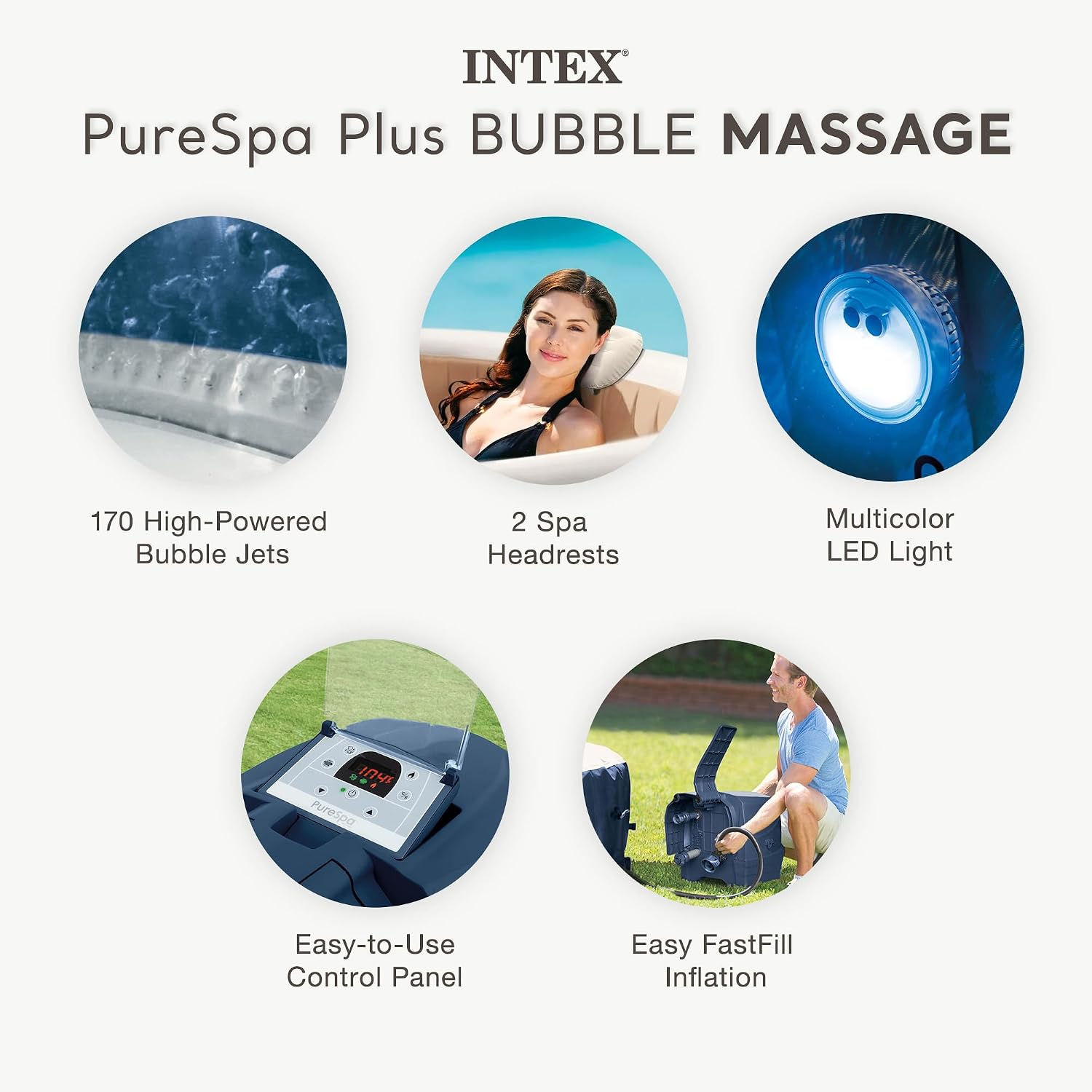 PureSpa 4 Person Inflatable Ho - Inflatable Hot Tub 评论和价格