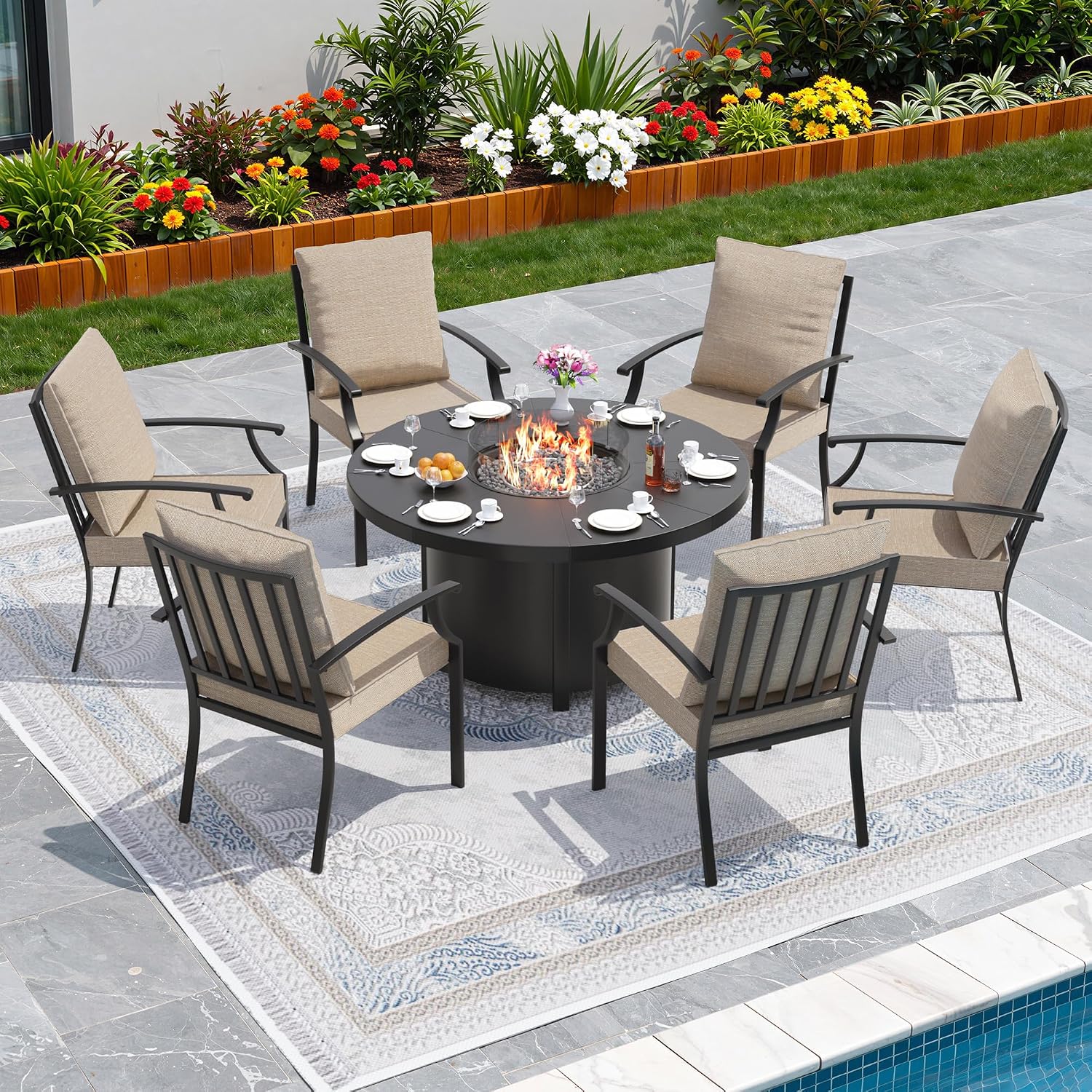 Metal Outdoor Patio Furniture  - Outdoor Furniture Fire Table 评论和价格