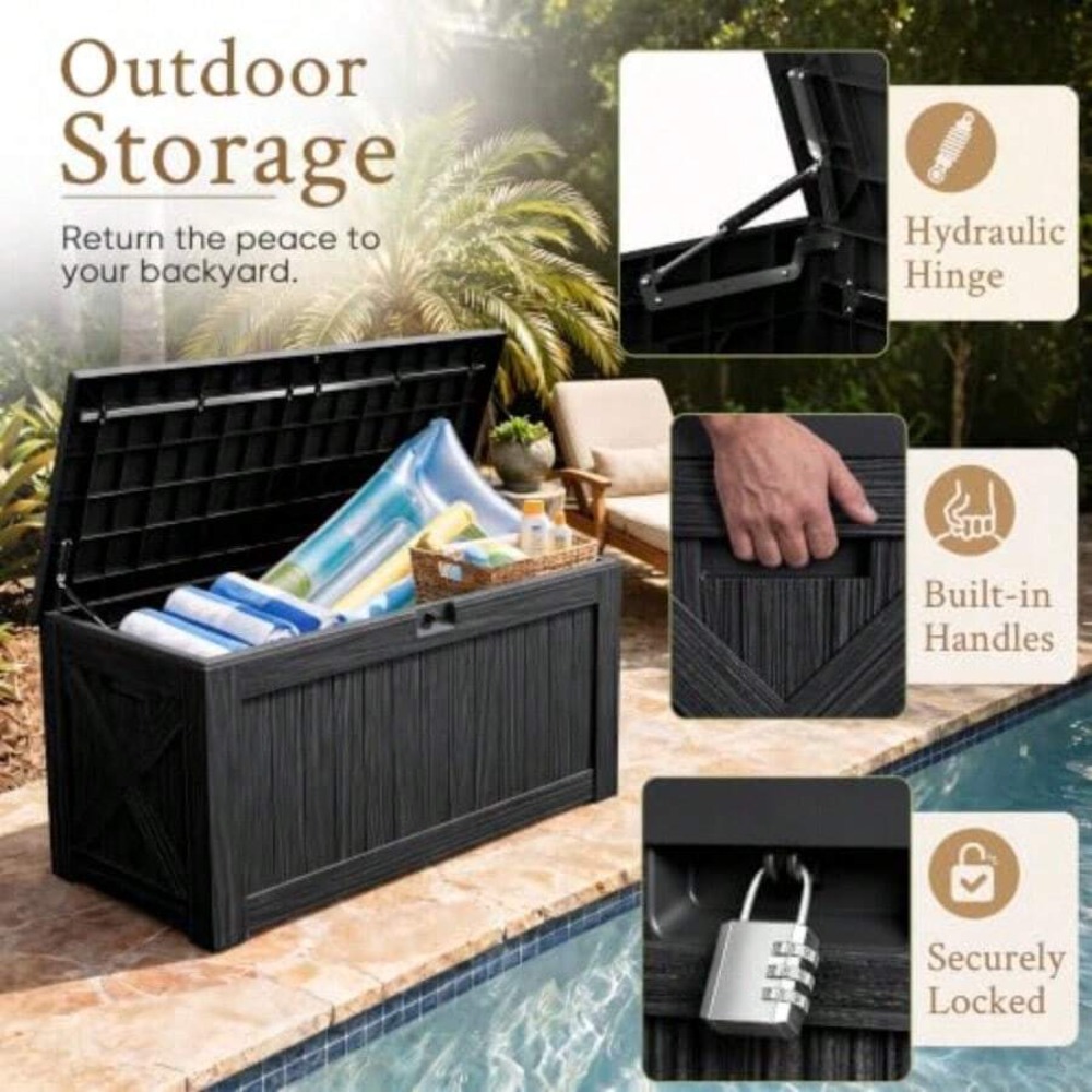120 Gallon Deck Box Outdoor St - Outdoor Furniture Cushions 评论和价格
