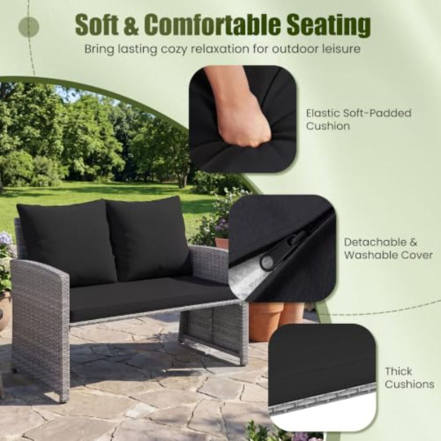 Outdoor Loveseat with 2 Ottoma - Outdoor Furniture Loveseat 评论和价格