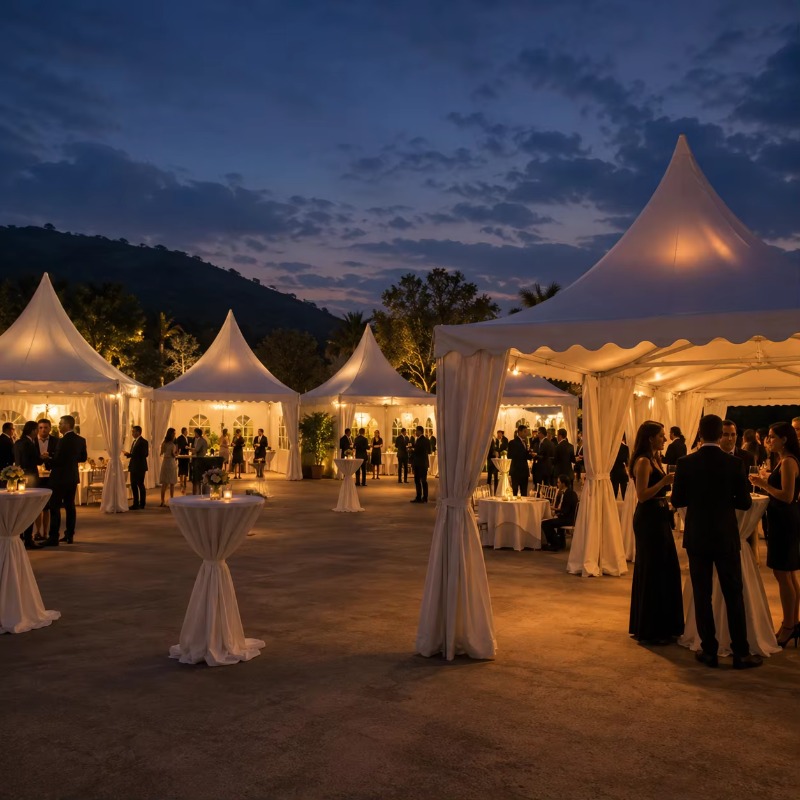 Customizable White Pagoda Tent - Outdoor Furniture Exhibition 评论和价格